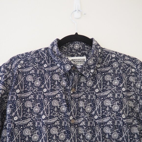 Mountain Khakis Camping Bicycle Canoe Kayak Short Sleeve Button Down Shirt sz M - Picture 2 of 5